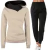 Conjunto de Moletom Estampado Masculino e Feminino Transfronteiriço Outono e Inverno Hoodie Pulôver Roupa Esportiva Casual para Corrida
