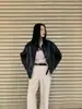 Chaqueta de Cuero para Mujer NEIHE Otoño 2026 con Cuello Solapa, Bolsillos Grandes y Diseño de Hombros Caídos 260131