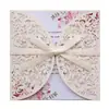 Papel con Polvo de Brillo Patrón Europeo Plateado Corte Láser Tarjeta de Felicitación Festiva Invitación de Boda Compromiso Invitación de Boda