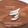 Anillos Abiertos de Acero Inoxidable Transfronterizos, Anillos Ajustables de Acero de Titanio que No se Desvanecen, Anillos Prensados en Aceite, Joyería de Mano al por Mayor