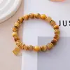 Pulsera de Círculo Único de Amatista Natural con Chapado en Oro Arena, Cristal de Fresa Envuelto, Cristal Rosa, Ojo de Tigre Amarillo para Atraer Riqueza y Regalos de Transferencia
