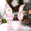 Muñecas de Navidad rosas con lentejuelas transfronterizas: Figuras de Santa, muñeco de nieve y renos para decoración de ventanas y hogares en Navidad