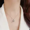 Collar con colgante de borla en forma de diamante, carácter de la suerte minimalista, moda japonesa y coreana, cadena para la clavícula versátil de lujo ligero personalizado, venta al por mayor