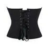 Corset Vazado Listrado Preto Novo Estilo Tomara-que-caia Feminino Bustier Amarrado na Frente Corset Apertado Estilo Europeu e Americano Top Modelador