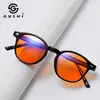 Gafas Bloqueadoras de Luz Azul al 99% con Lentes de PC Rojo-Naranja, Patillas de Propionato Pin, Gafas Protectoras para E-Sports Transfronterizas, Montura Negra de Moda al por Mayor
