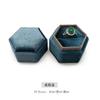 Hexagonal coreano flanela de alta qualidade caixa de anel céu e terra cobrir brincos de borda caixa de armazenamento caixa de joias de veludo verde