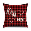 Funda de Almohada Nórdica para el Día de San Valentín Corazón Rojo Letra Poliéster Estampada Funda de Cojín para Sofá Oficina
