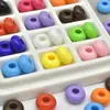 Cuentas Acrílicas de Agujero Grande de 14 mm Color Sólido Cuentas de Rueda Cuentas Espaciadoras Cuentas para Hilo Pulsera DIY Goma para el Cabello Tejido Accesorios para Joyería