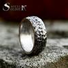 Guerrero de Acero Retro Nórdico Letras Vikingas Moda Anillo de Acero de Titanio Acero Inoxidable Europeo y Americano Anillo para Hombre Desgastado
