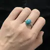 Rhythm Prateado Prata 925 Turquesa Ágata Vermelha do Sul Anel de Prata Ajustável Joias de Estilo Étnico Acessórios Versáteis Venda por Atacado