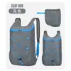 Mochila plegable portátil ultraligera para senderismo al aire libre, mochila de viaje para hombres y mujeres, bolsa de almacenamiento tipo piel, logotipo con impresión personalizada