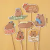 Estilo INS Coreano Lindo Decoración de Pastel Oso de Dibujos Animados Tarjeta de Feliz Cumpleaños Flor Sonriente Enchufe Vestir