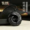 Colgante de obsidiana natural Pixiu de la paz, amuleto "Sin Preocupaciones", nuevo colgante retro de estilo chino que atrae la fortuna con doble Pixiu