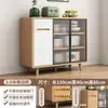 Aparador Pequeño de Apartamento Nórdico de Madera Maciza Gabinete de Té Mesa de Café Gabinete de Almacenamiento Estilo Chino Nuevo Gabinete de Almacenamiento para Dormitorio