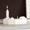 Romperyeso de Aromaterapia Estilo Escandinavo Ventilador de Fila Forma de Casa Portavelas Molde Contenedor de Macetas Adornos Molde de Silicona