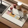 Patrón a cuadros vintage forma irregular tierra de diatomeas absorbente cuero encimera de cocina posavasos de café escritorio resistente al calor mantel individual
