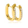 Pendientes de Acero de Titanio con Seis Diamantes en Forma de U Geométricos Europeos y Americanos Transfronterizos Moda Punk para Hombres y Mujeres Acero Inoxidable Chapado en Oro Rosa Clip para Oreja