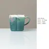 Taza Maestro Cuadrada de Cerámica Hydrangea Pintada a Mano con Boca de Flor Yanyan Taza de Té de Cerámica Hecha a Mano para Mujer Exquisito Juego de Té Gongfu