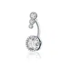Anillo para Ombligo Sexy de Doble Punta Redonda de Nuevo Estilo Transfronterizo con Circonita Acero Inoxidable Barra Stud para Ombligo Joyería al por Mayor