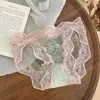Calzones de Encaje Calientes y Sexys Estilo Francés para Mujer con Refuerzo de Algodón de Corte Alto, Calzones Finos de Malla Hueca Transpirables para Mujer