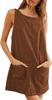 Ropa de Mujer Europea y Americana Transfronteriza Amazon Estación Independiente 2025 Verano Vestido de Tirantes para Mujer Vestido de Bolsillo de Pana