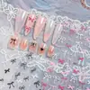 Pegatinas para Uñas Puntos Mini Lazos Cintas Color Dopamina Puntos de Polca Pajarita Calcomanías para Uñas Pegatinas Decorativas