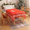 Mantel Americano de Dibujos Animados de Papá Noel Estampado Rectangular Mantel de Navidad Rojo y Verde Ambiente Decorativo Individual Transfronterizo