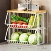 Estante de Almacenamiento de Cocina Cesta para Frutas y Verduras Sala de Estar Estante de Almacenamiento para Juguetes y Snacks Carrito Pequeño Multifuncional de Pie para el Hogar