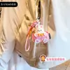 Colgante original de cuero para pastel de luna del Festival de Medio Otoño, llavero lindo de conejo de jade de dibujos animados, decoración para bolsa de pareja, regalo de Festival de Medio Otoño