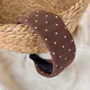 Diadema de tela con forma de estrella de ala ancha, versátil para salir, estilo coreano elegante, sensación de alta gama, copa alta, lujo ligero, diadema versátil