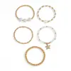 Pulsera con Colgante de Concha de Perla Corazón Estrella de Mar de Venta Caliente Transfronteriza para Mujer, Pulsera de Cuentas Hecha a Mano de Capas de Gama Alta