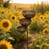 Taza Pequeña para Agua y Comida de Animales, Estación de Agua de Abejas y Mariposas para Jardín, Pilar Escultura Colorida para Exteriores, Inserto para el Suelo, Transfronterizo