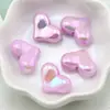 Acessórios para joias DIY cor AB acrílico furo reto coração de pêssego amor contas corrente para celular caseira decoração de carro material para pendurar