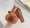 Linda Cartera de Silicona de Capibara, Bolsa de Dibujos Animados para Niños, Bolsa de Almacenamiento Portátil, Tarjetero, Bolsa para Auriculares, Colgante Pequeño