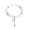 Pulseira de Cabacinha de Cristal Branco Natural Leve Luxo Alto Padrão Versátil Design Único Pulseira para Namoradas Presente para Mulheres