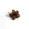 Oufeile Pinza de Agarre con Estampado de Leopardo Flor de Huevo Cabello de la Parte Posterior de la Cabeza Sentido de Alta Gama Pasador de Flor Nuevo Clip de Tiburón Adorno para el Cabello