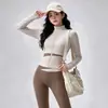 Conjunto de Fitness para Mujer 2026 Nuevo Color Block Manga Larga Top de Yoga Pantalones de Cintura Alta Levanta Glúteos Ropa Deportiva para Pilates