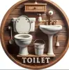 En stock Estilo Americano Retro Placa de Bienvenida de Madera para Puerta Colgante Creativo de Logo Redondo de Madera Decoración para el Hogar Placa de Puerta