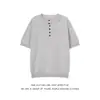 Camiseta casual de punto de manga corta estilo Old Money con diseño de cuello enrollado, Ropa de moda para hombre Verano 2026