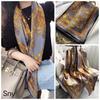 Bufanda elegante de seda Hangzhou con protección solar y letras para mujer, ideal para primavera y otoño, fina y larga, chal de satén de verano.