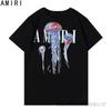 Camiseta de Manga Corta con Estampado de Medusas de Colores Streetwear Europeo y Americano Casual Hip-Hop High Street Camiseta de Manga Corta