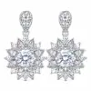 Pendientes y collar de flor de girasol de moissanita de lujo ligero coreano para mujer, juego de joyería transfronteriza nuevo y elegante de alta calidad