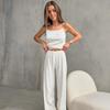 Pijama de Tricô Confortável e Macio Estilo Europeu e Americano para Mulheres 2026, Conjunto Fino de Verão, Roupa de Casa de Alta Qualidade Transfronteiriça para Mulheres
