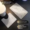 Alfombrilla de baño de tierra de diatomeas con diseño de mármol, minimalista y lujosa, para baños, con propiedades de secado rápido, absorbentes y antideslizantes