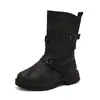 Hebilla de Cinturón Chelsea Botas Romanas Otoño e Invierno Botas Martin Botines talla extra Planos Nuevos 4048 Comercio Exterior Zapatos de Mujer