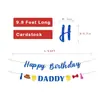 Bandera de Banner Feliz Día del Padre Cumpleaños con Purpurina Set de Decoración para Fiesta de Papá Decoración para Cupcake