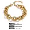 Corrente Grossa Hip-Hop de Aço Inoxidável Europeia e Americana, Pulseira Versátil Personalizada, Conjunto de Joias de Corrente Simples para DIY Artesanal