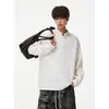 Camiseta básica Henry de un solo hombro con cuello, camiseta de manga larga para hombre, ropa interior estilo ean para estudiantes, otoño, cremallera, cl, marca de moda, deconstruida