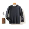 Nuevo Suéter de Lana Pura para Hombre Otoño/Invierno 2026, Cuello Redondo, Corte Holgado, Suéter de Punto Grueso de Cachemir de Siete Puntos
