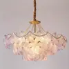 Lámpara de araña para sala de estar: Lámpara Colgante de Cristal de Caqui de Lujo, Minimalista Italiana de Espectro Completo para Protección Ocular, Luz Principal para Sala de Estar y Pasillo
